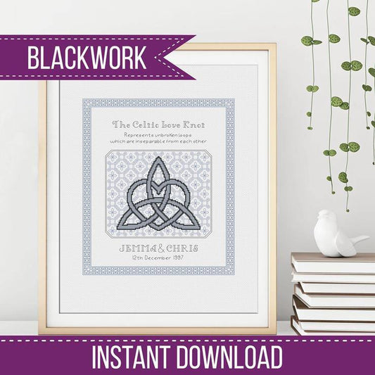 Wedding Love Knot - Blackwork Patterns & Cross Stitch by Peppermint Purple