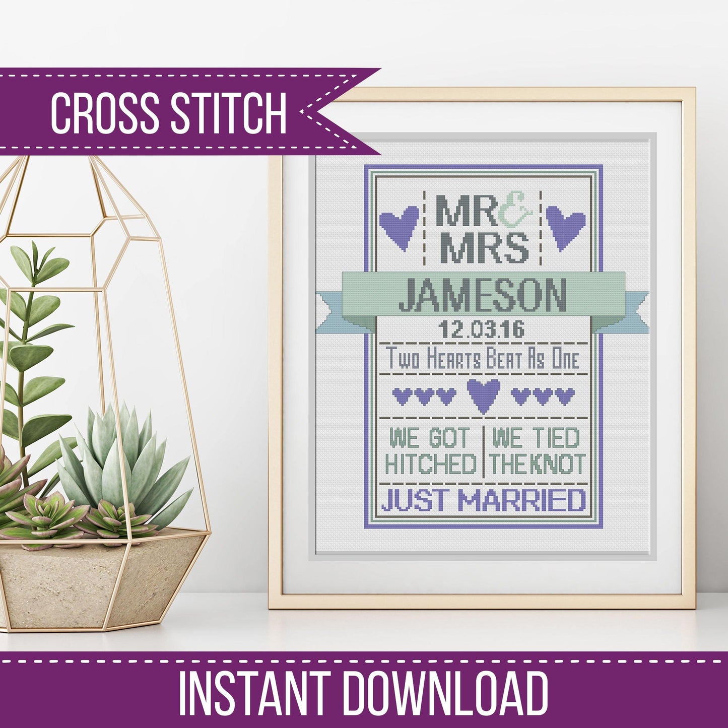 Wedding - Blackwork Patterns & Cross Stitch by Peppermint Purple