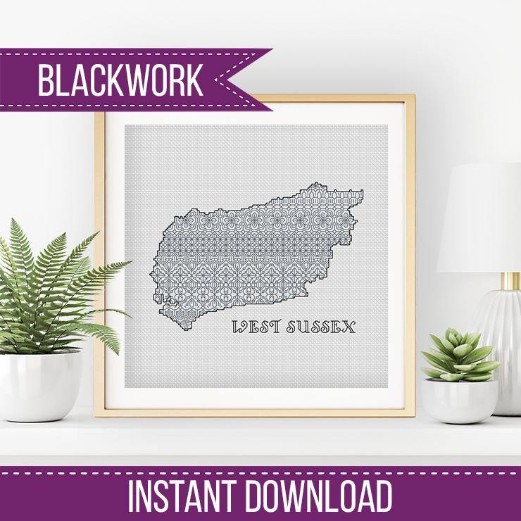 West Sussex - Blackwork Patterns & Cross Stitch by Peppermint Purple