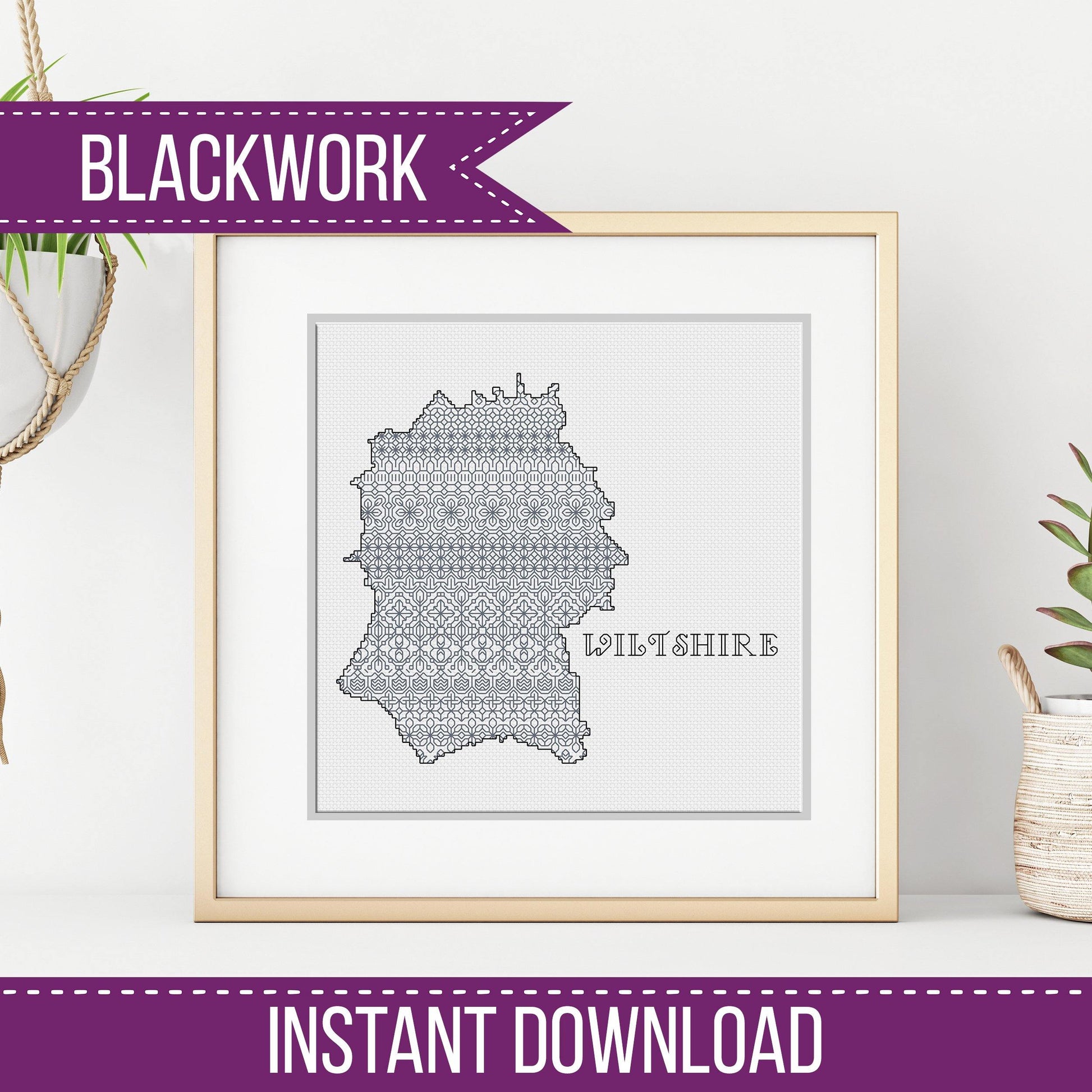 Wiltshire - Blackwork Patterns & Cross Stitch by Peppermint Purple