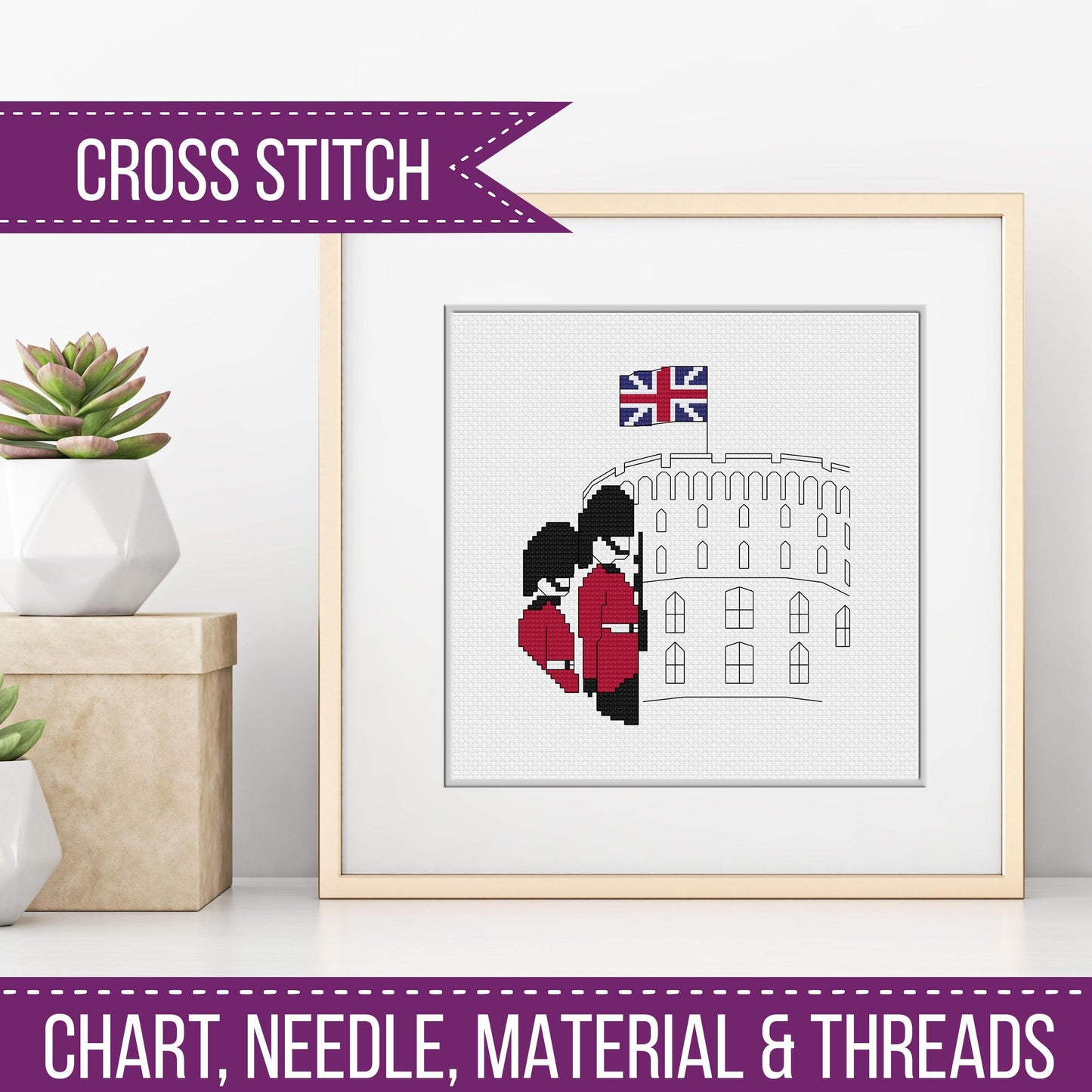 Windsor Castle Kit - Blackwork Patterns & Cross Stitch by Peppermint Purple
