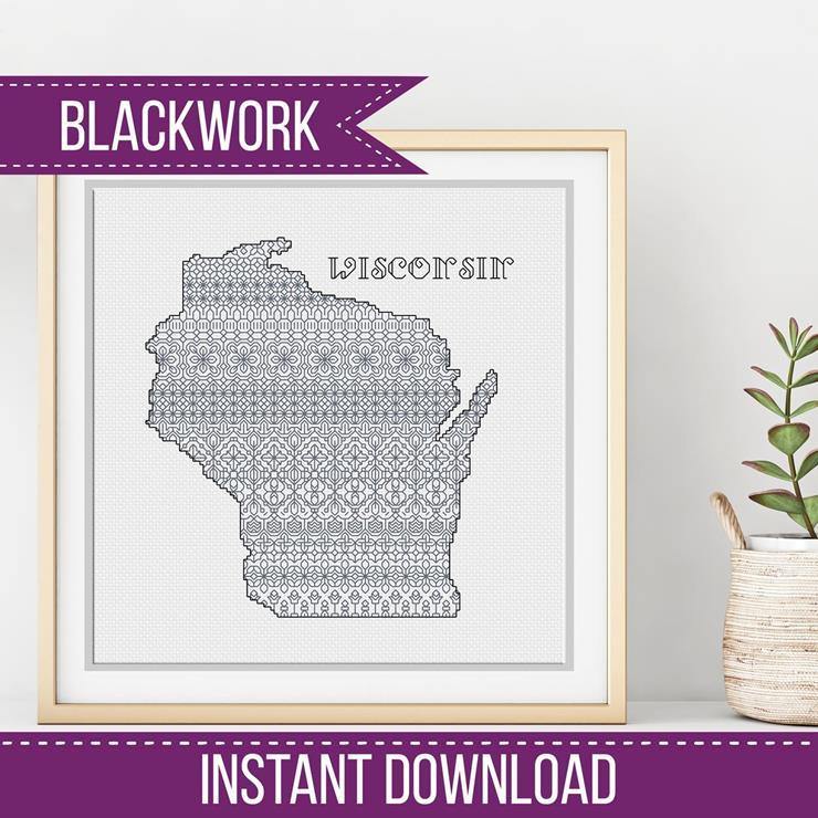 Wisconsin Blackwork - Blackwork Patterns & Cross Stitch by Peppermint Purple