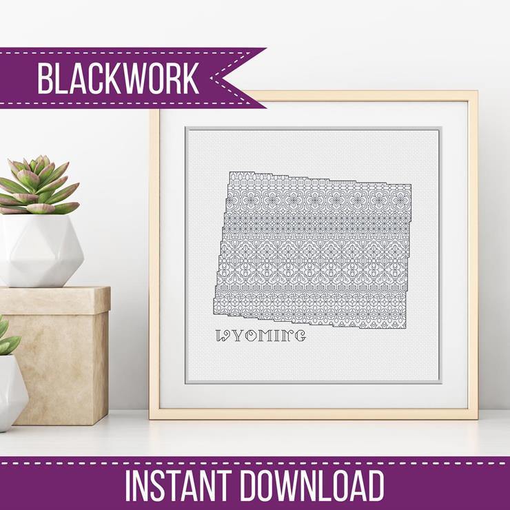 Wyoming Blackwork - Blackwork Patterns & Cross Stitch by Peppermint Purple