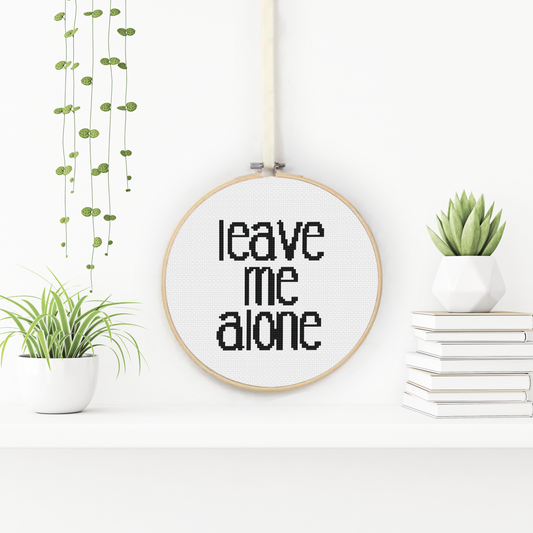 Leave me Alone Cross Stitch Pattern by Peppermint Purple