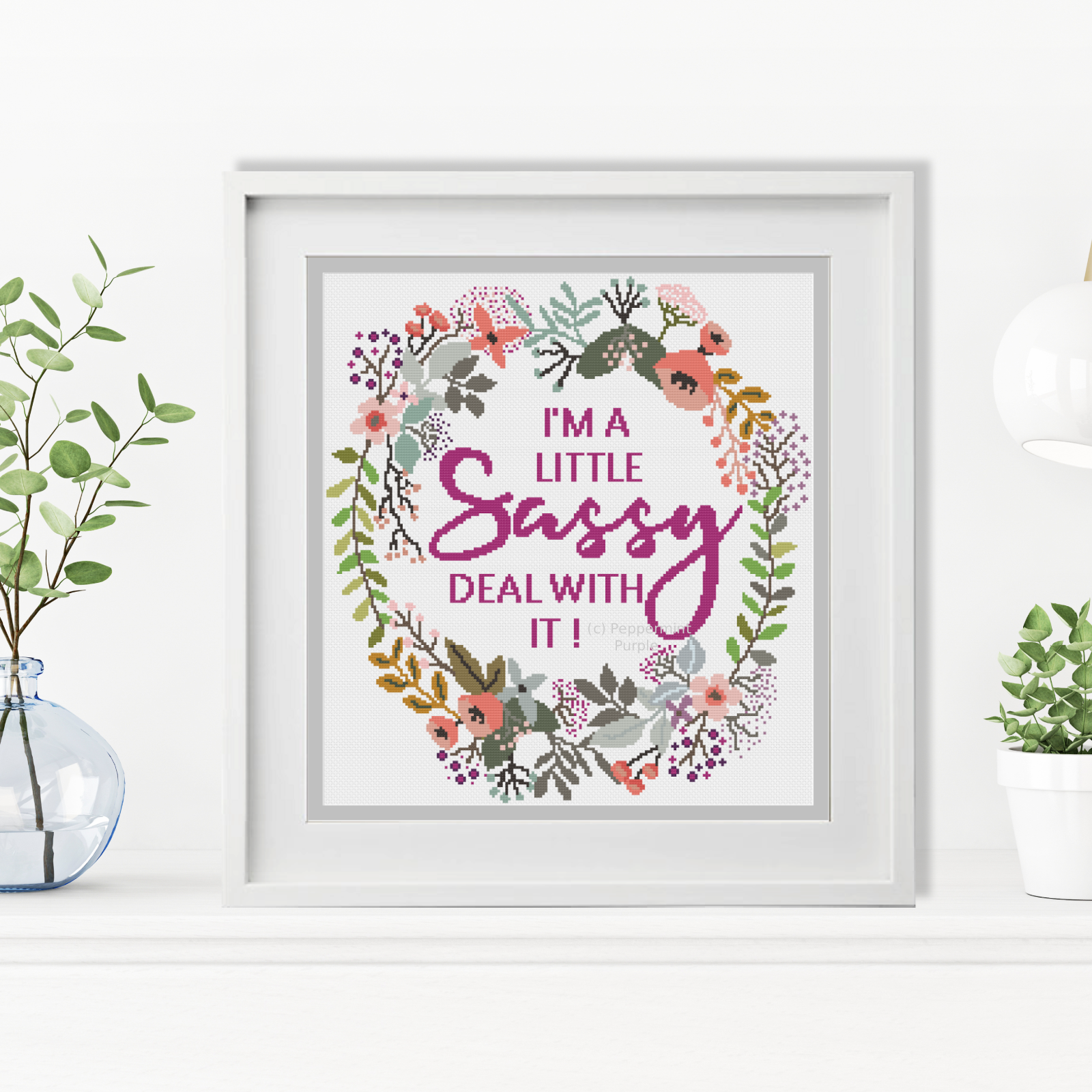 Sassy Cross Stitch Pattern by Peppermint Purple