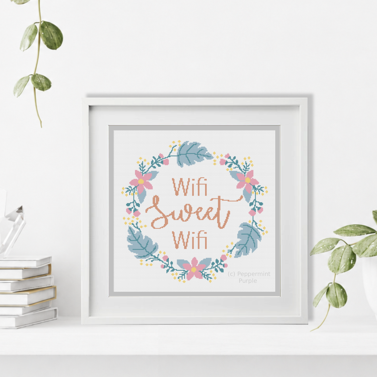 Wifi Cross Stitch Pattern by Peppermint Purple