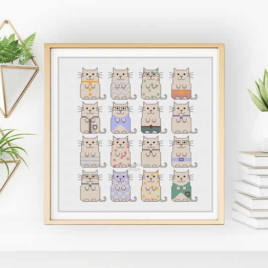 Cats Cross Stitch Pattern by Peppermint Purple