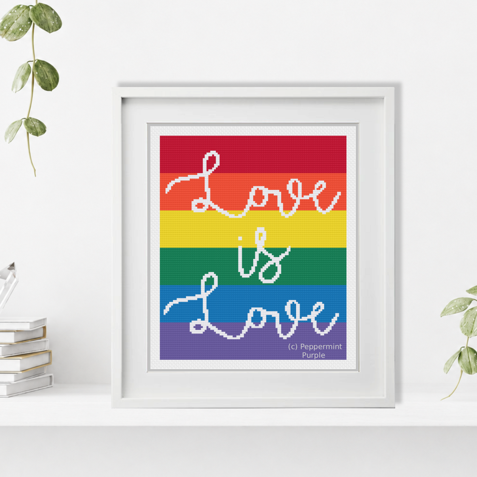 Love is Love Cross Stitch Pattern by Peppermint Purple