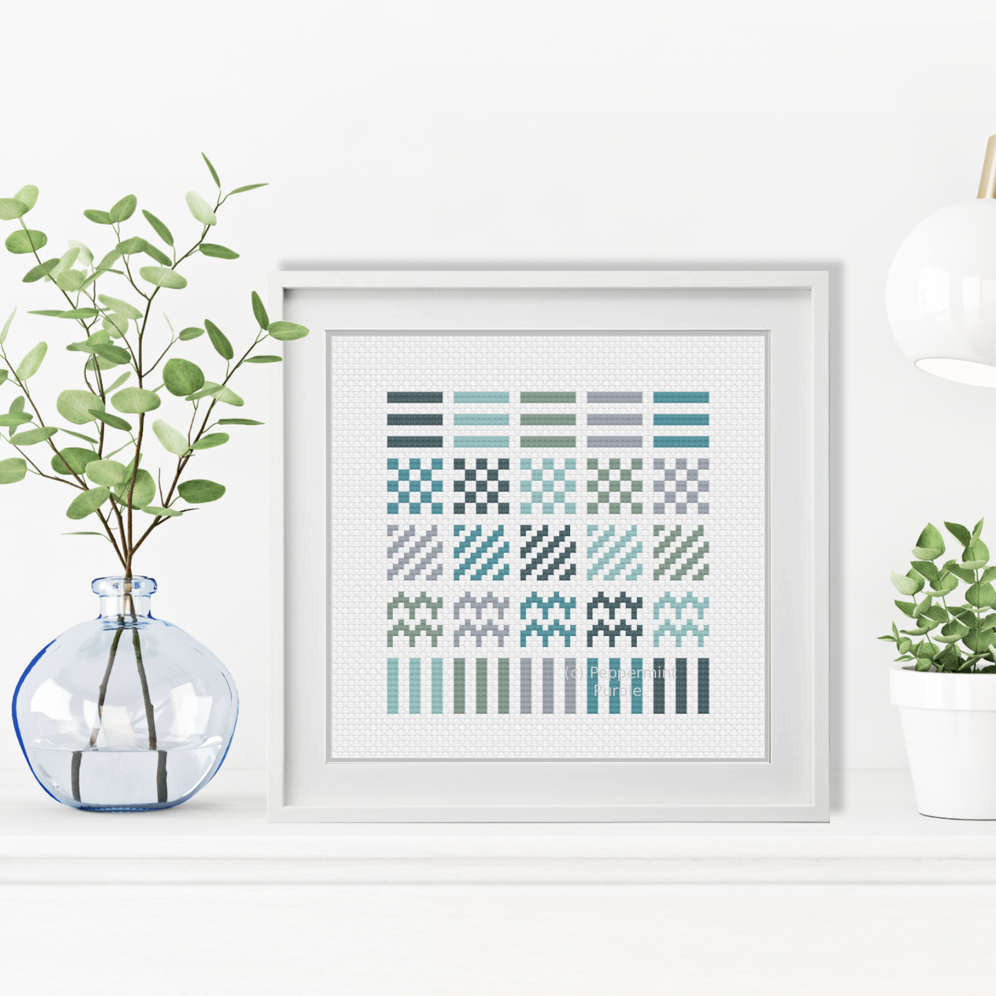 Geometric Cross Stitch Pattern by Peppermint Purple