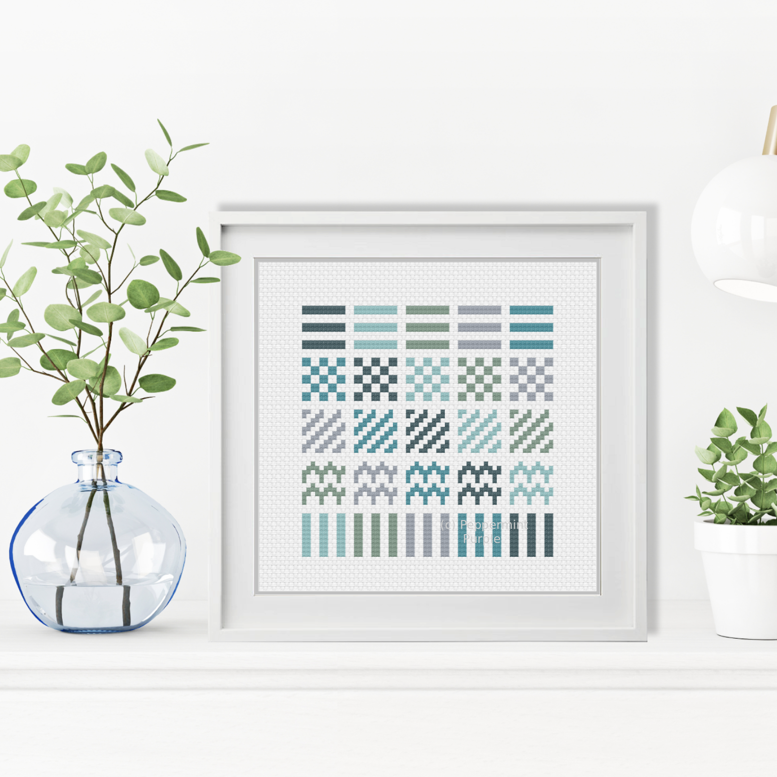 Geometric Cross Stitch Pattern by Peppermint Purple