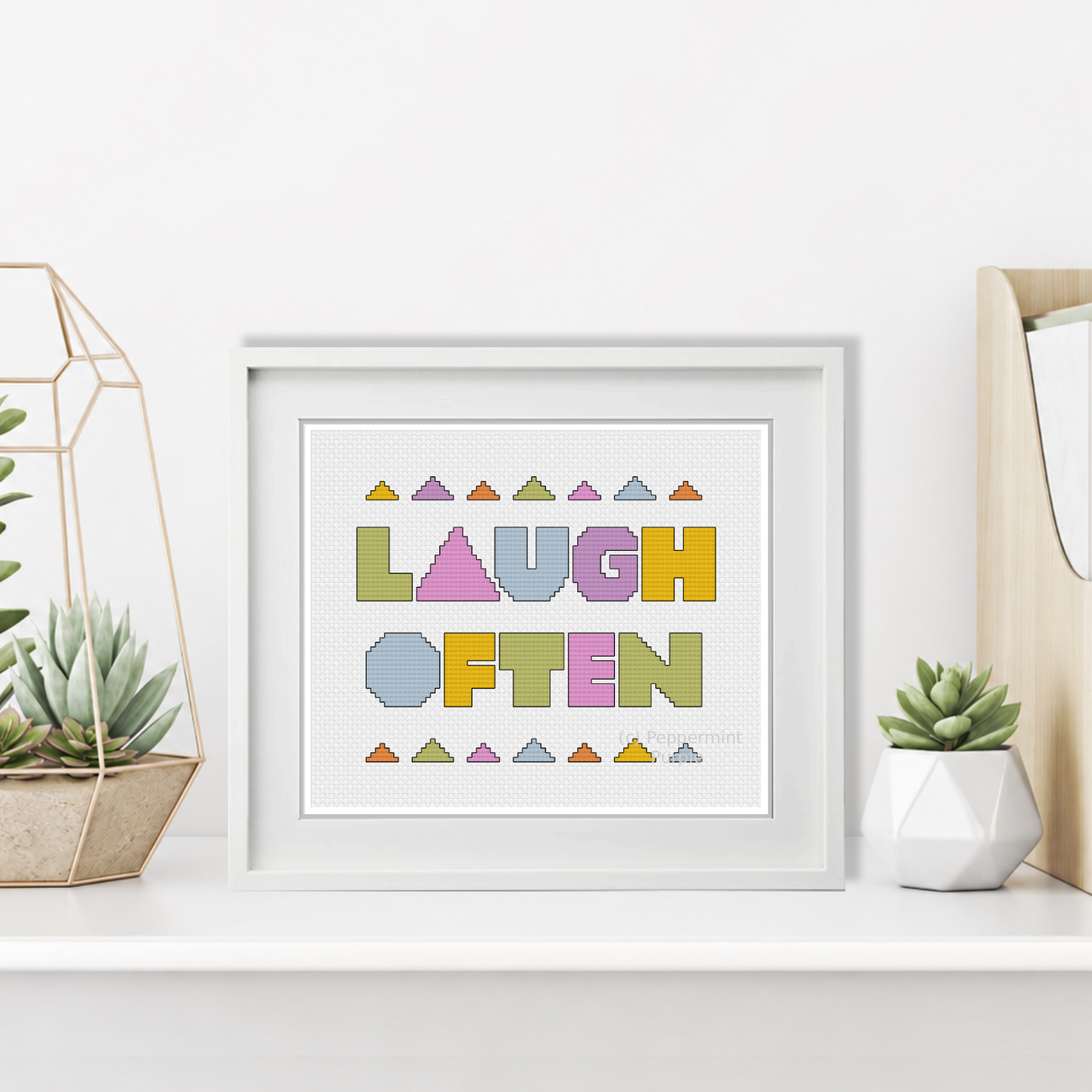 Laugh Often Cross Stitch Pattern by Peppermint Purple