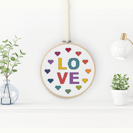 Love Cross Stitch Pattern by Peppermint Purple