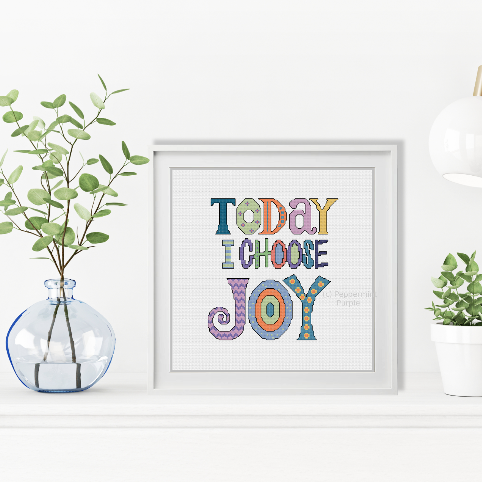 Choose Joy Cross Stitch Pattern by Peppermint Purple