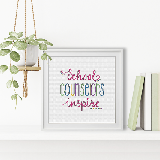 School Counselors Inspire Cross Stitch Pattern by Peppermint Purple