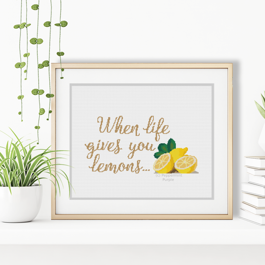 When Life gives you lemons Cross Stitch Pattern by Peppermint Purple