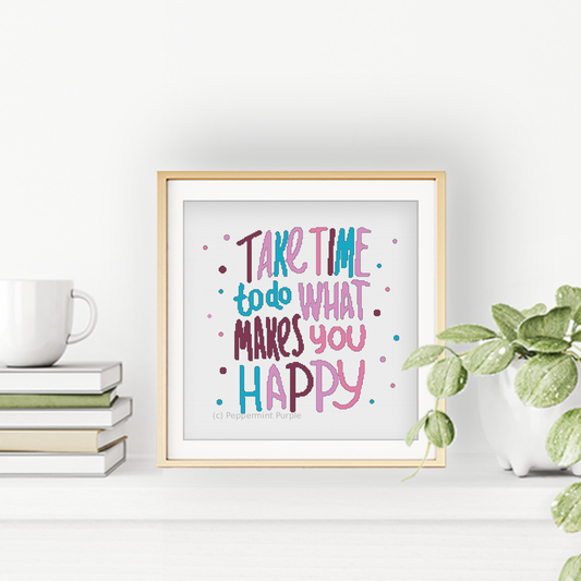 Take Time Cross Stitch Pattern by Peppermint Purple