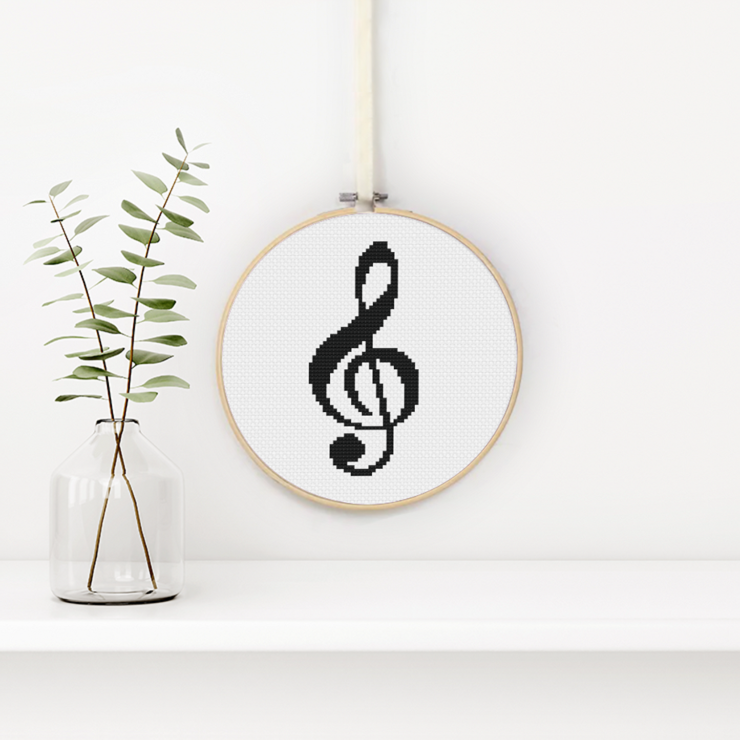 Treble Clef Cross Stitch Pattern by Peppermint Purple
