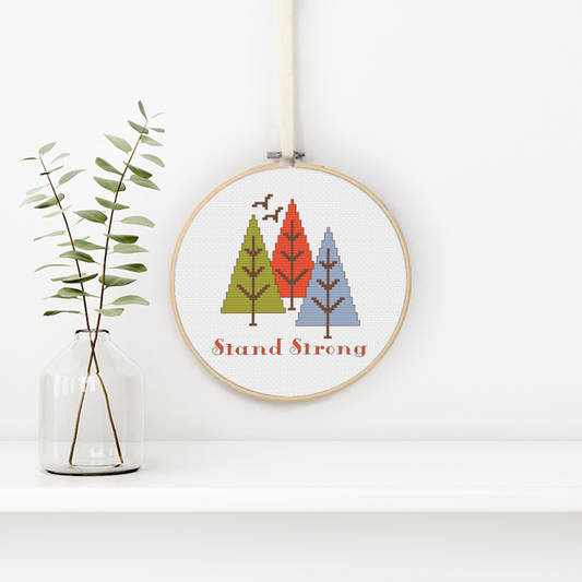 Stand Strong Counted Cross Stitch Pattern by Peppermint Purple