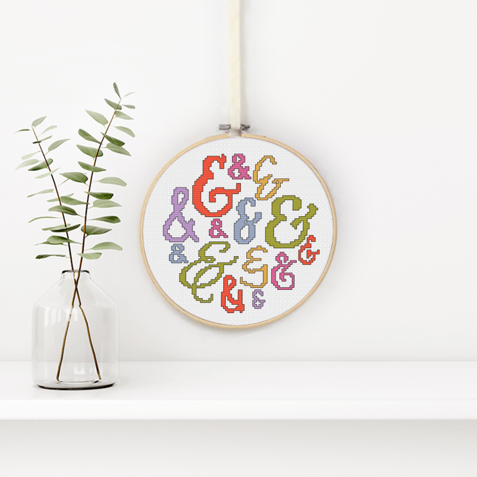 Modern Ampersand Cross Stitch Pattern by Peppermint Purple