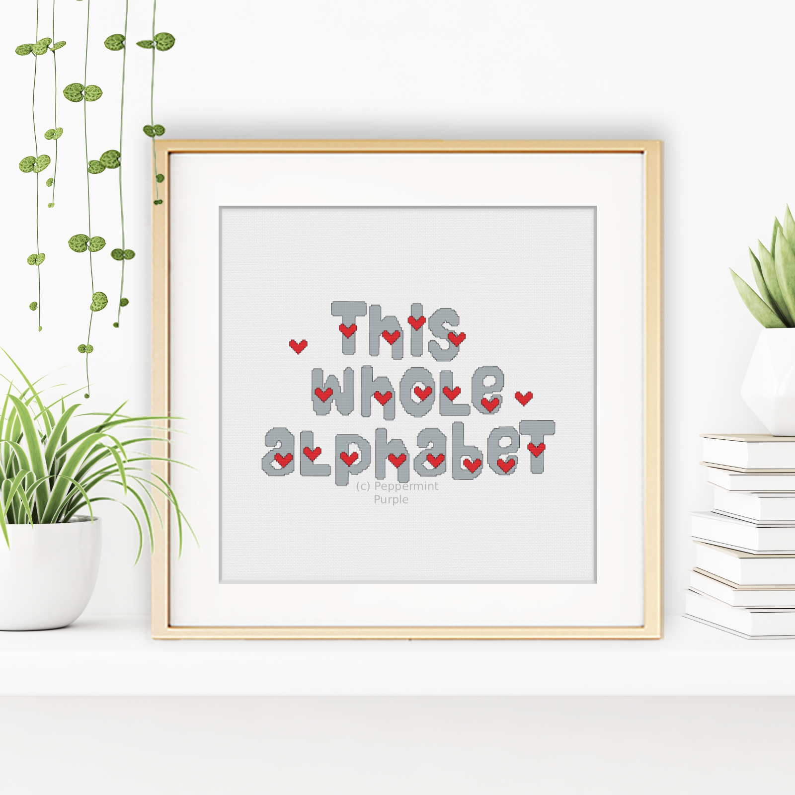 Heart Font Cross Stitch Font by Peppermint Purple