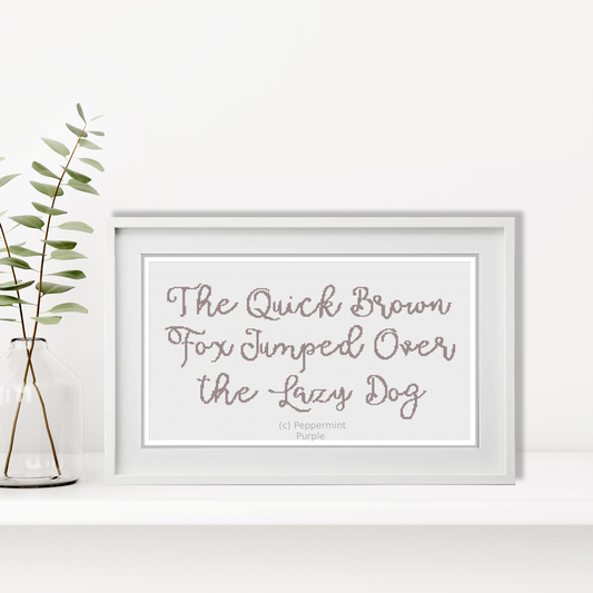 Cursive Font 4 Cross Stitch Font by Peppermint Purple