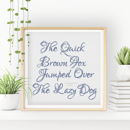 Graceful Font Cross Stitch Font by Peppermint Purple