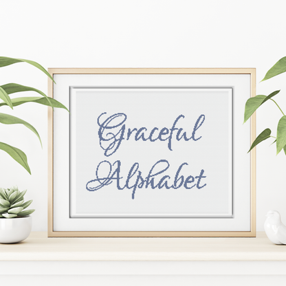 Graceful Font Cross Stitch Font by Peppermint Purple