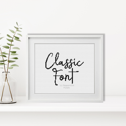 Classic Font Cross Stitch Font by Peppermint Purple