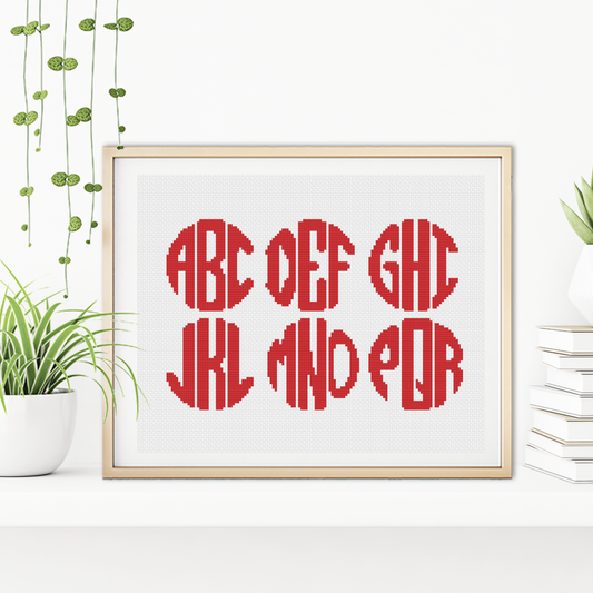 Monogram Font Cross Stitch Font by Peppermint Purple