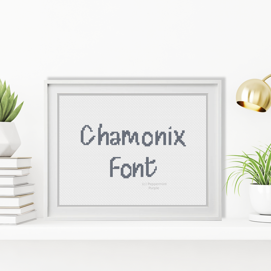 Chamonix Font Cross Stitch Font by Peppermint Purple