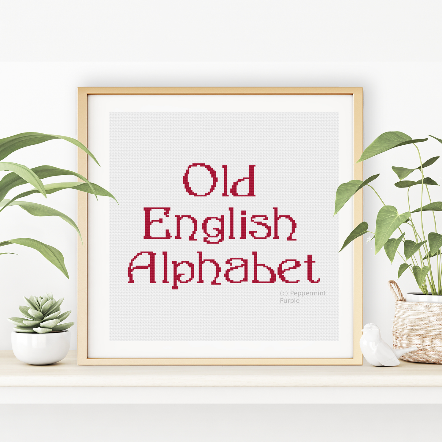 Old English Font Cross Stitch Font by Peppermint Purple