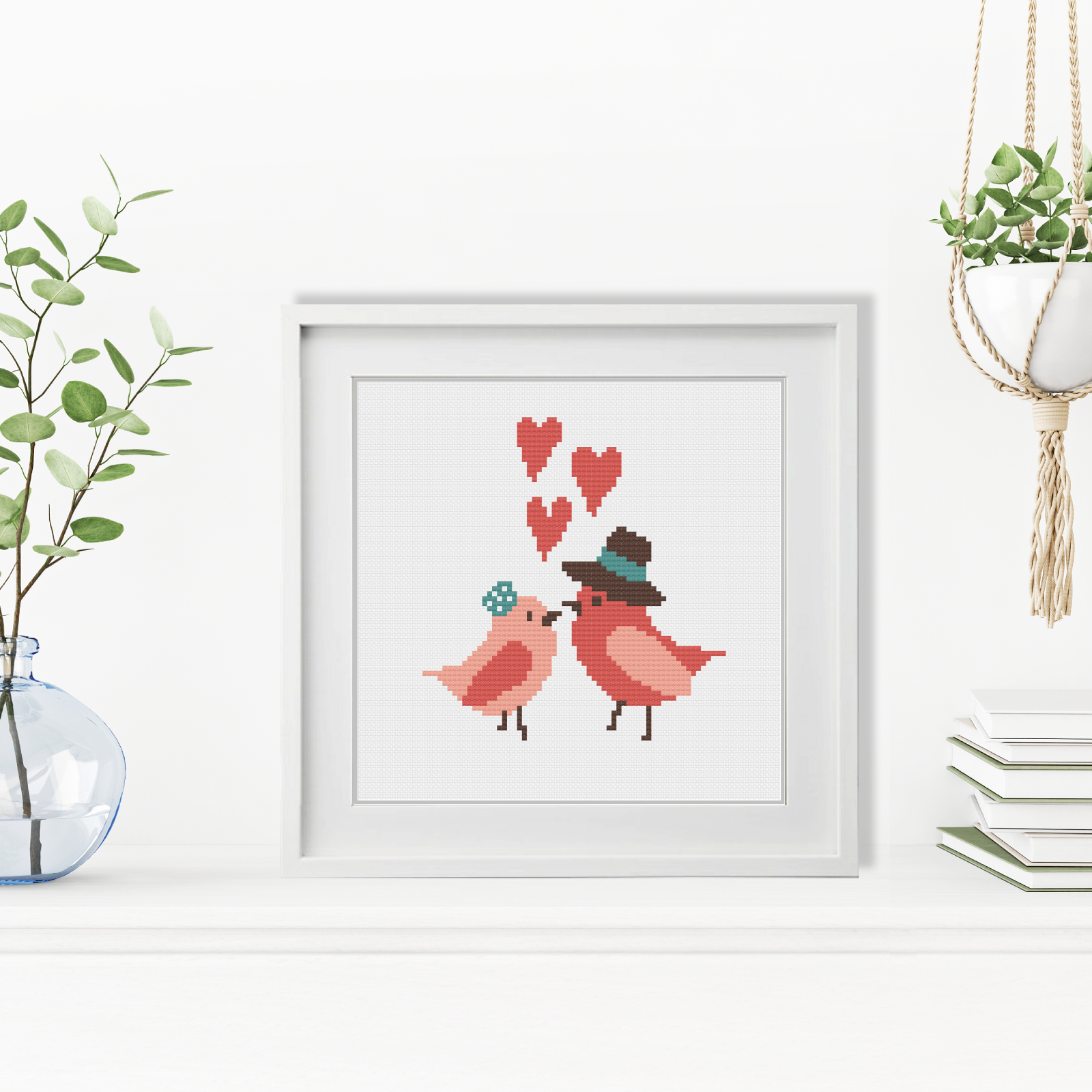 Love Birds Kit Cross Stitch Kit by Peppermint Purple