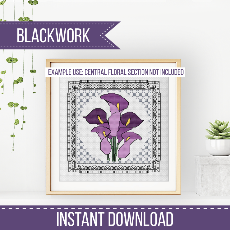 Centre Stage - Border 9 Blackwork Pattern by Peppermint Purple