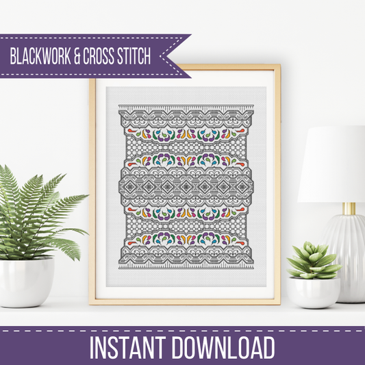 On The Loom Blackwork Pattern by Peppermint Purple