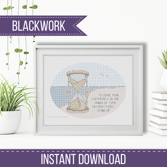 The Sands of Time -Early Access Blackwork Pattern by Peppermint Purple