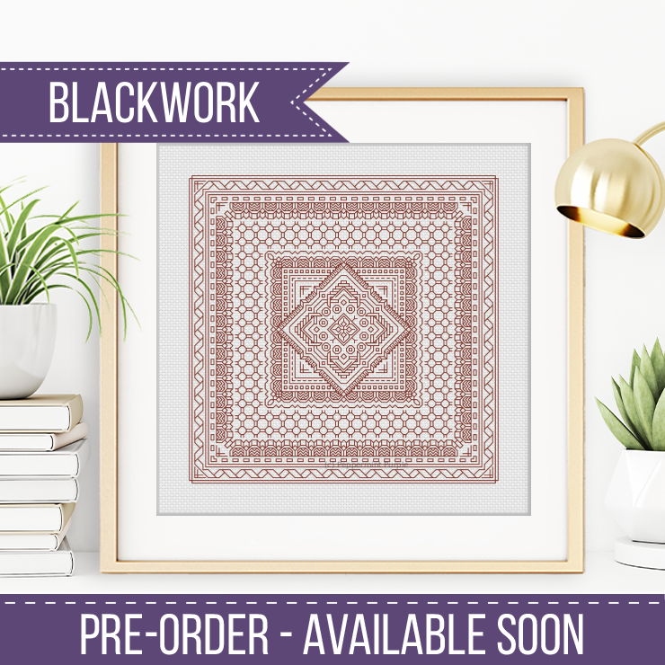 Study In Red Copper - Pre Order available 20th Mar 2026 Blackwork Pattern by Peppermint Purple