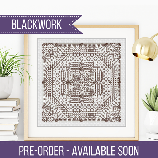 Study In Coffee Brown - Pre Order available 20th October 2025 Blackwork Pattern by Peppermint Purple