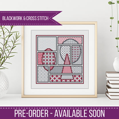 The Newspaper Edit - Pre Order available 20th March Blackwork Pattern by Peppermint Purple