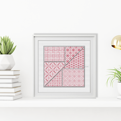 Blackwork Starter Kit - Tangram Blackwork Kit by Peppermint Purple