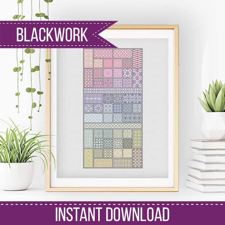 2021 SAL - Rectangular - Blackwork Patterns & Cross Stitch by Peppermint Purple