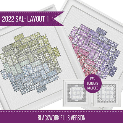 2022 Blackwork SAL - Layout 1 - Blackwork Patterns & Cross Stitch by Peppermint Purple