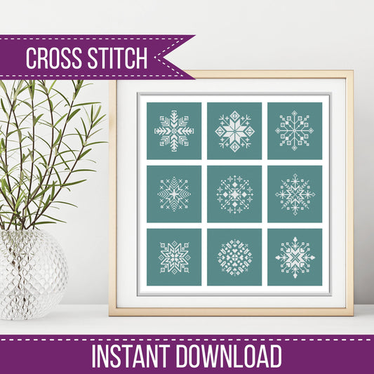 9 Snowflakes - Blackwork Patterns & Cross Stitch by Peppermint Purple