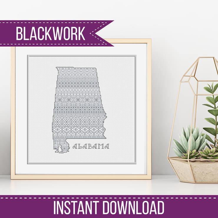 Alabama Blackwork - Blackwork Patterns & Cross Stitch by Peppermint Purple