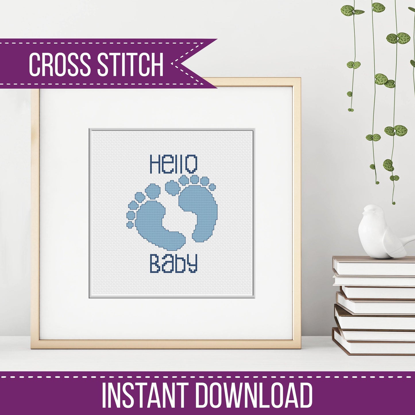 Baby Boy - Blackwork Patterns & Cross Stitch by Peppermint Purple