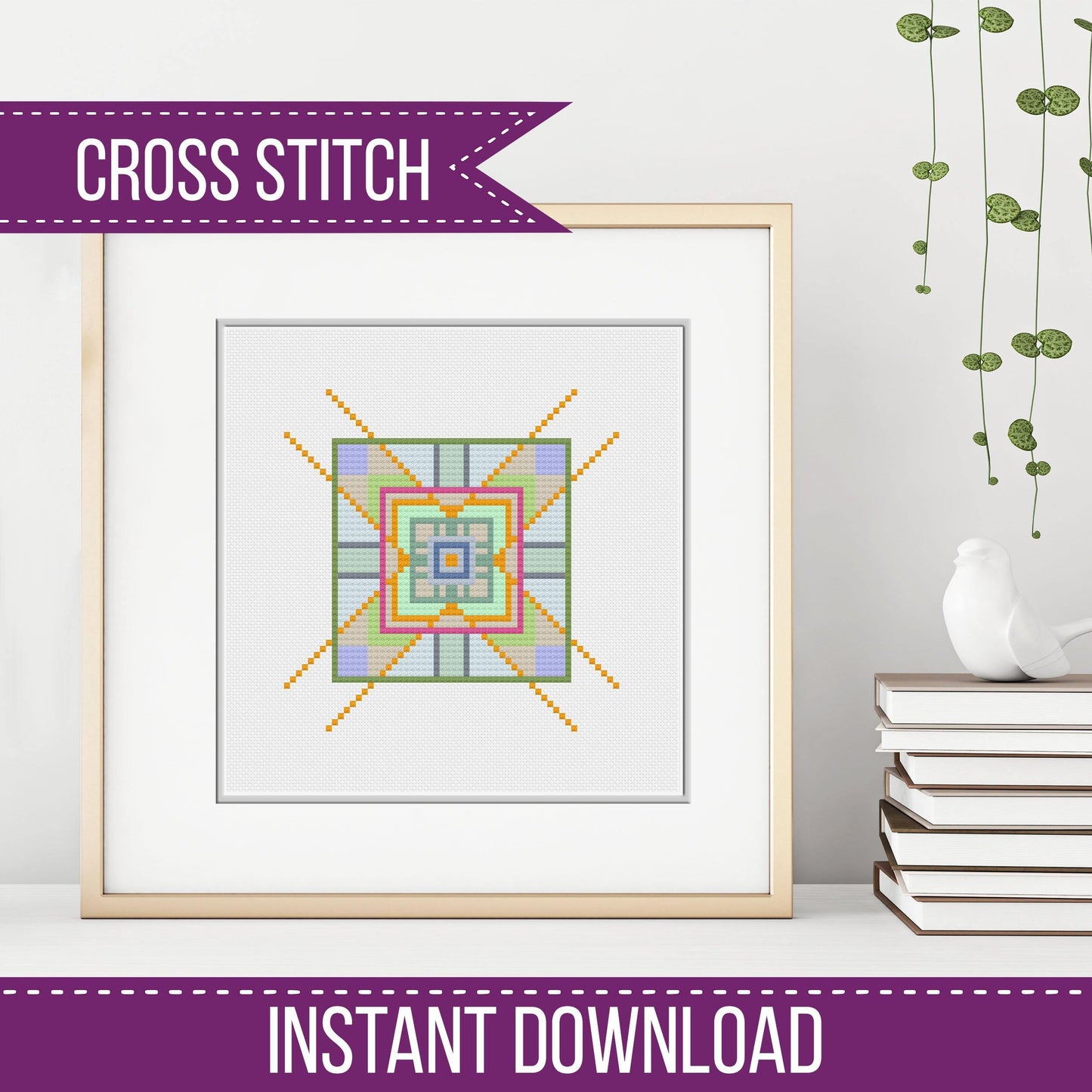 Beginners Abstract - Blackwork Patterns & Cross Stitch by Peppermint Purple