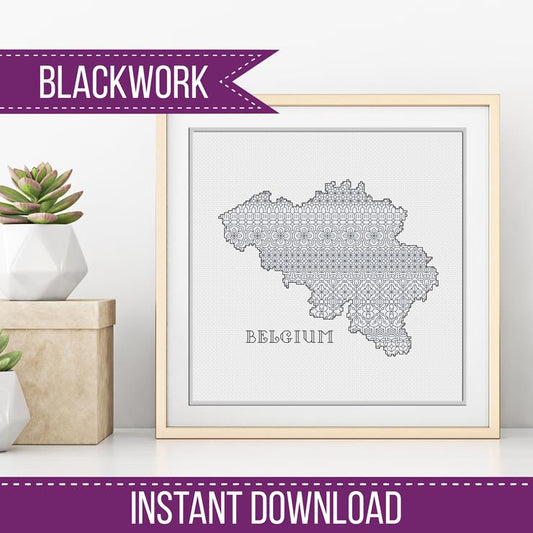 Belgium Blackwork - Blackwork Patterns & Cross Stitch by Peppermint Purple