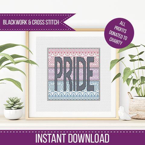 Bi Pride - Stonewall Charity - Blackwork Patterns & Cross Stitch by Peppermint Purple