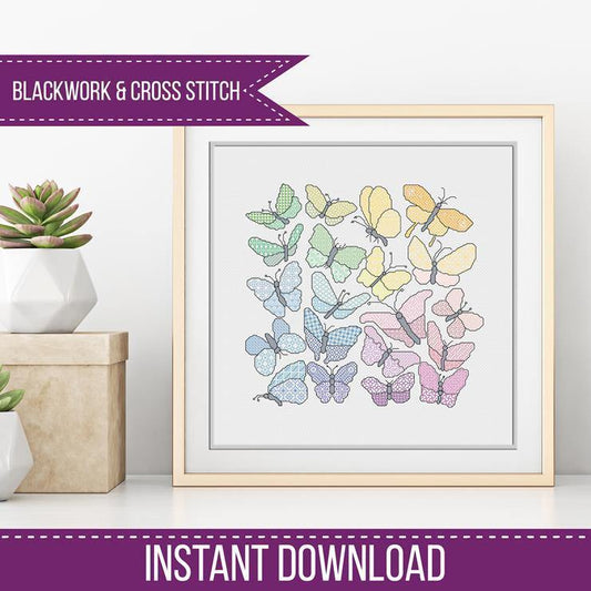 Blackwork Butterflies - Blackwork Patterns & Cross Stitch by Peppermint Purple