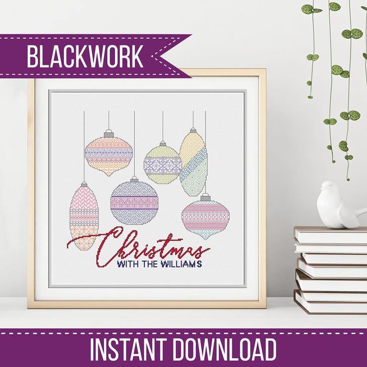 Blackwork Christmas Baubles - Blackwork Patterns & Cross Stitch by Peppermint Purple