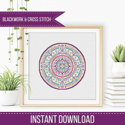 Blackwork Mandala 2 - Blackwork Patterns & Cross Stitch by Peppermint Purple